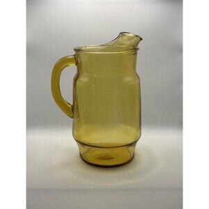 Vintage Anchor Hocking Glass Pitcher Mid Century Modern 2QT Water Juice Carafe
